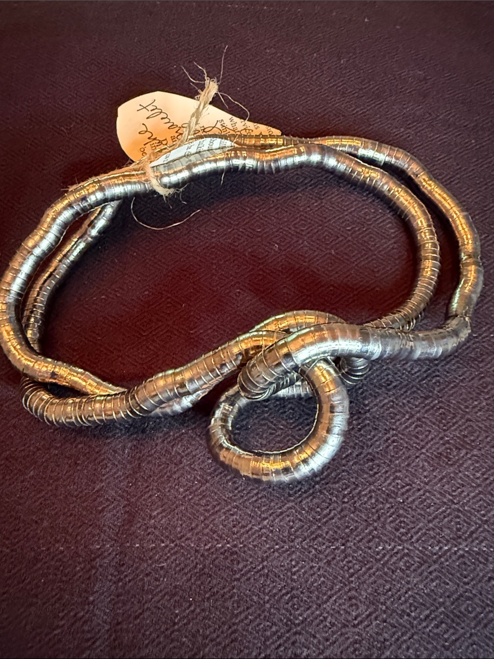 Vintage bracelet/ necklace- gunmetal steel color